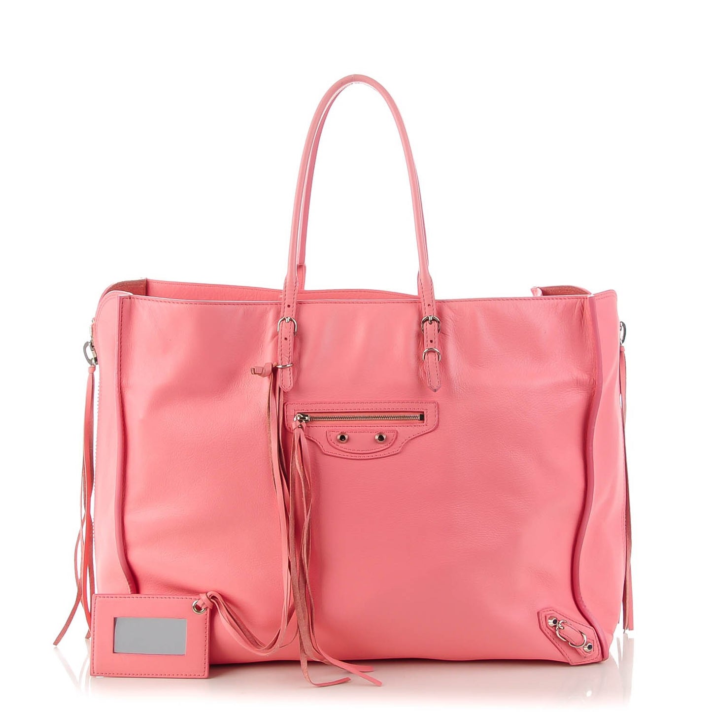 Veau Papier A4 Zip Around Tote Rose Flamingo