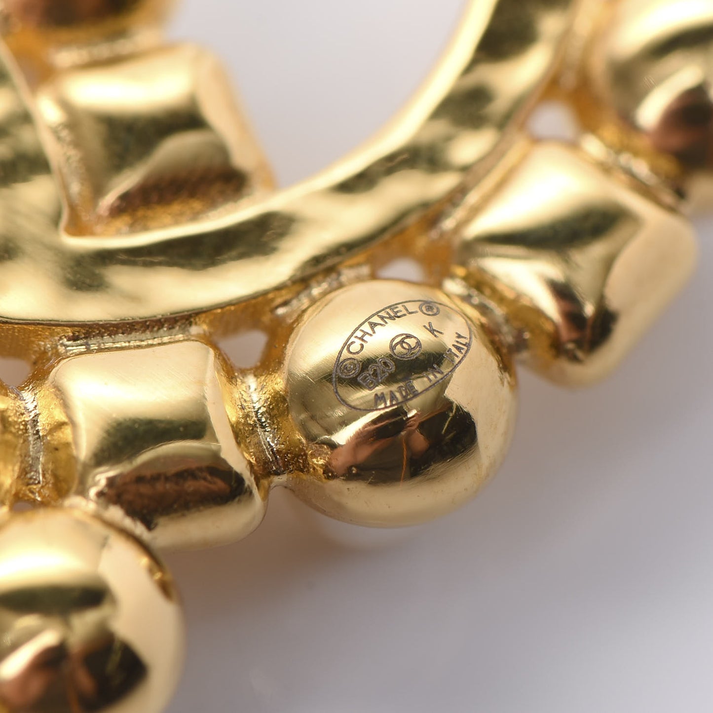 Metal Crystal Pearl CC Crystal Brooch Gold