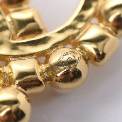 Chanel Metal Crystal Pearl CC Crystal Brooch Gold 3 of 4