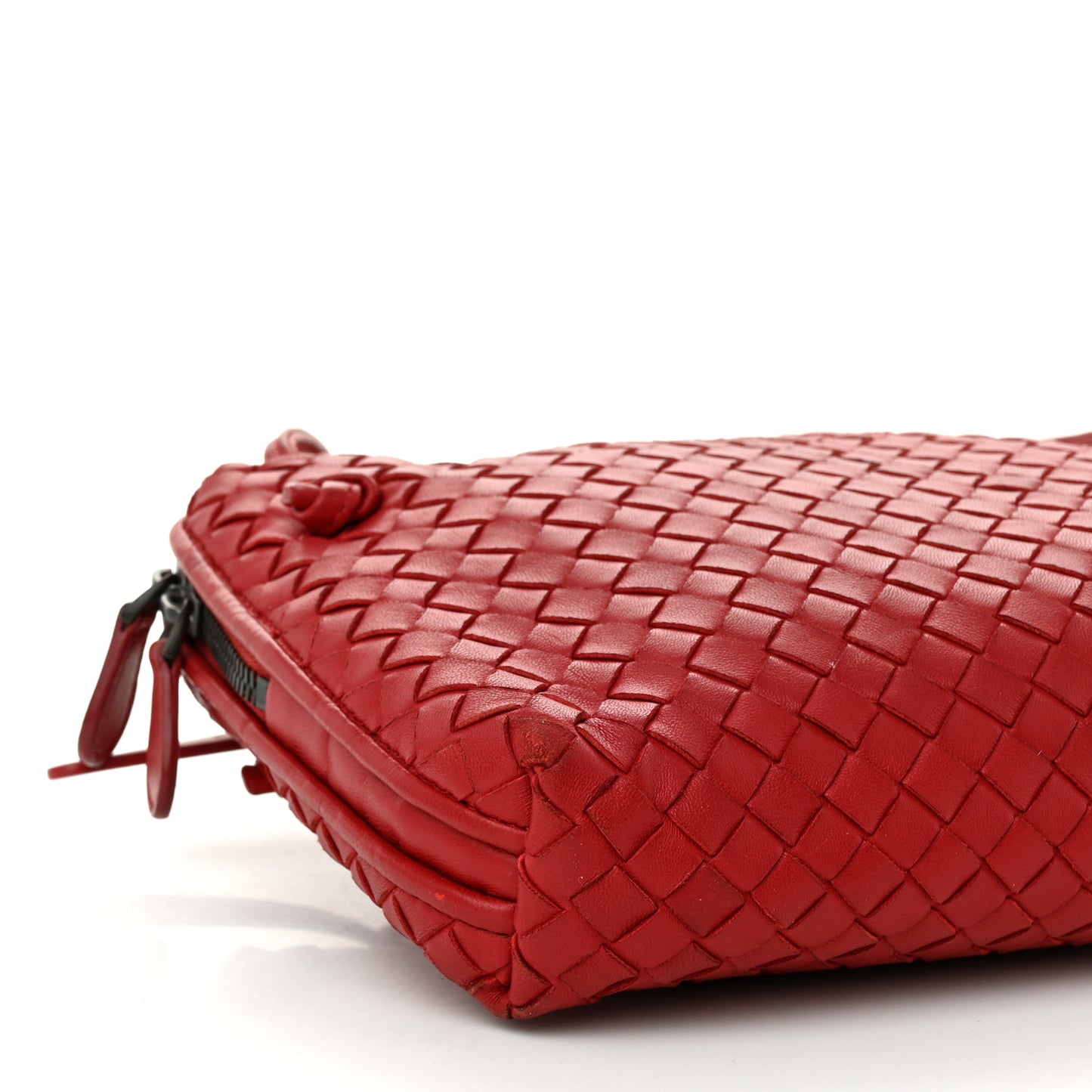 Nappa Intrecciato Nodini Crossbody Messenger Red