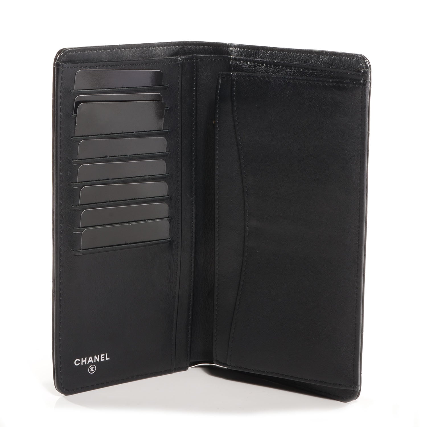 Chanel Glitter Patent Yen Wallet Black 6 of 9