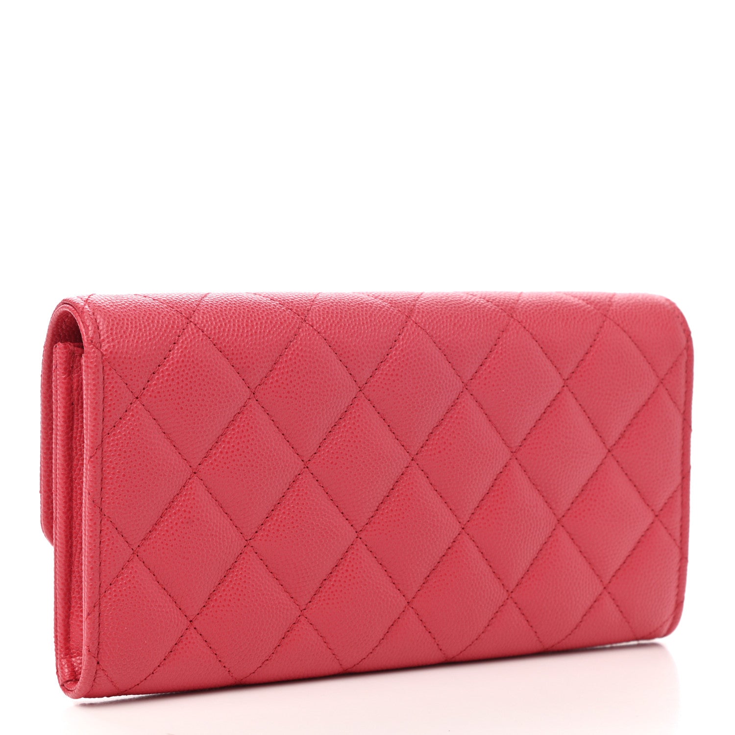 Chanel Caviar Quilted Large Gusset Flap Wallet Pink 3 of 8