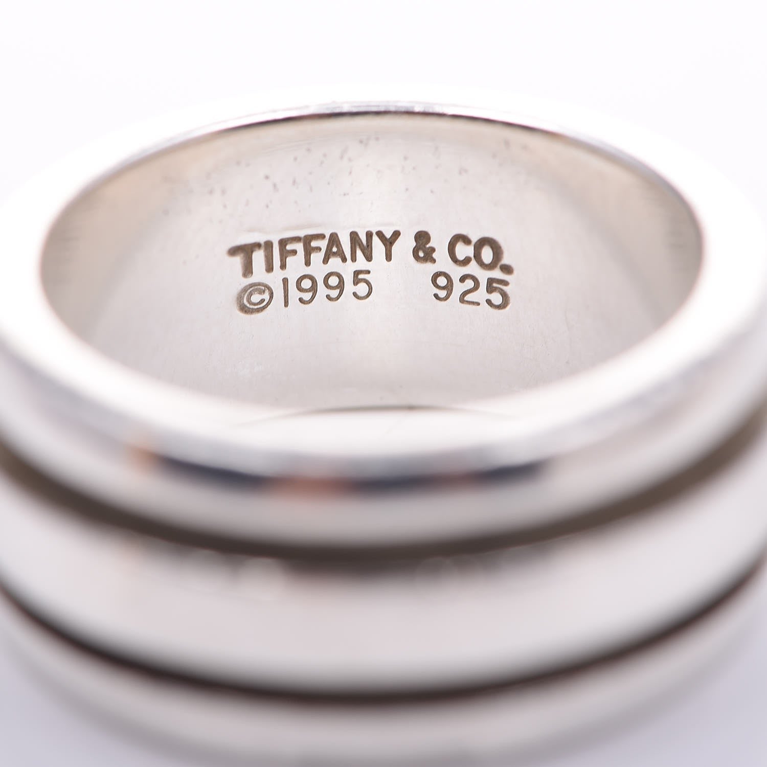 Tiffany Sterling Silver Atlas Groove Band Ring 53.5 6.5 4 of 4