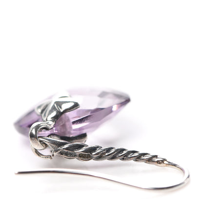 David Yurman Sterling Silver Diamond Amethyst Capri Drop Earrings 4 of 4