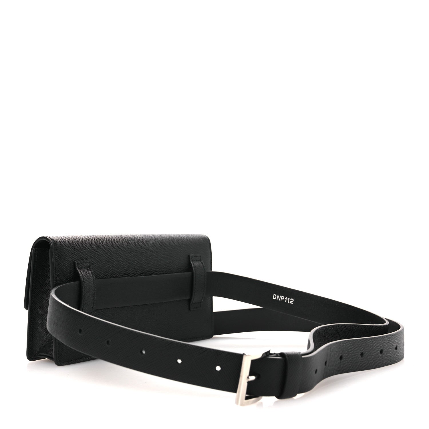 Prada Saffiano Flap Belt Bag 95 38 Black 2 of 9