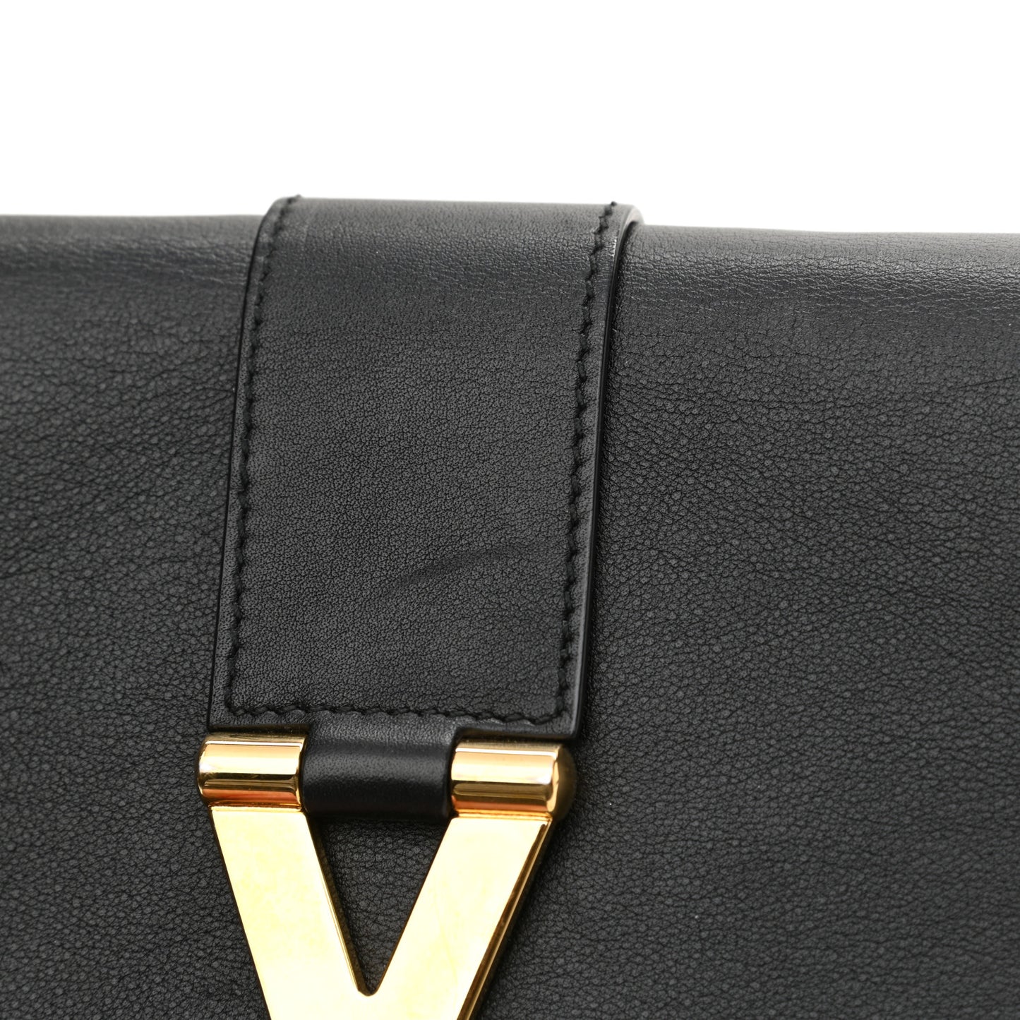 Calfskin Classic Y Ligne Chain Wallet Black