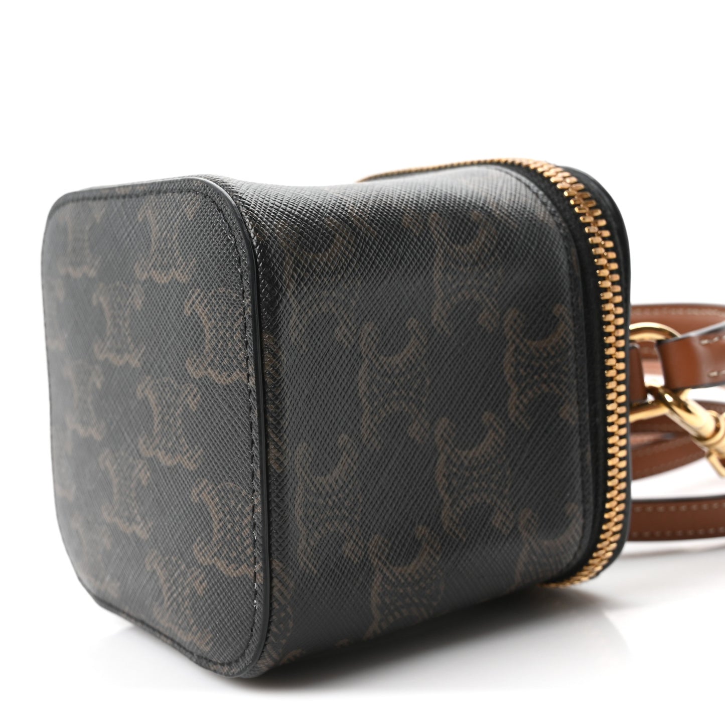 Triomphe Canvas Calfskin Mini Vanity Case Tan