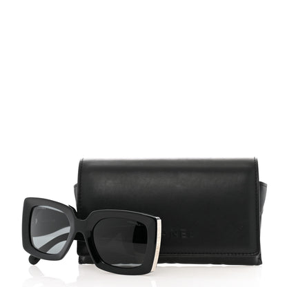 Chanel Acetate Rectangle Sunglasses 5435 Black 8 of 8