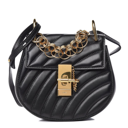 Chloe Calfskin Quilted Mini Drew Bijou Shoulder Bag Black 1 of 13