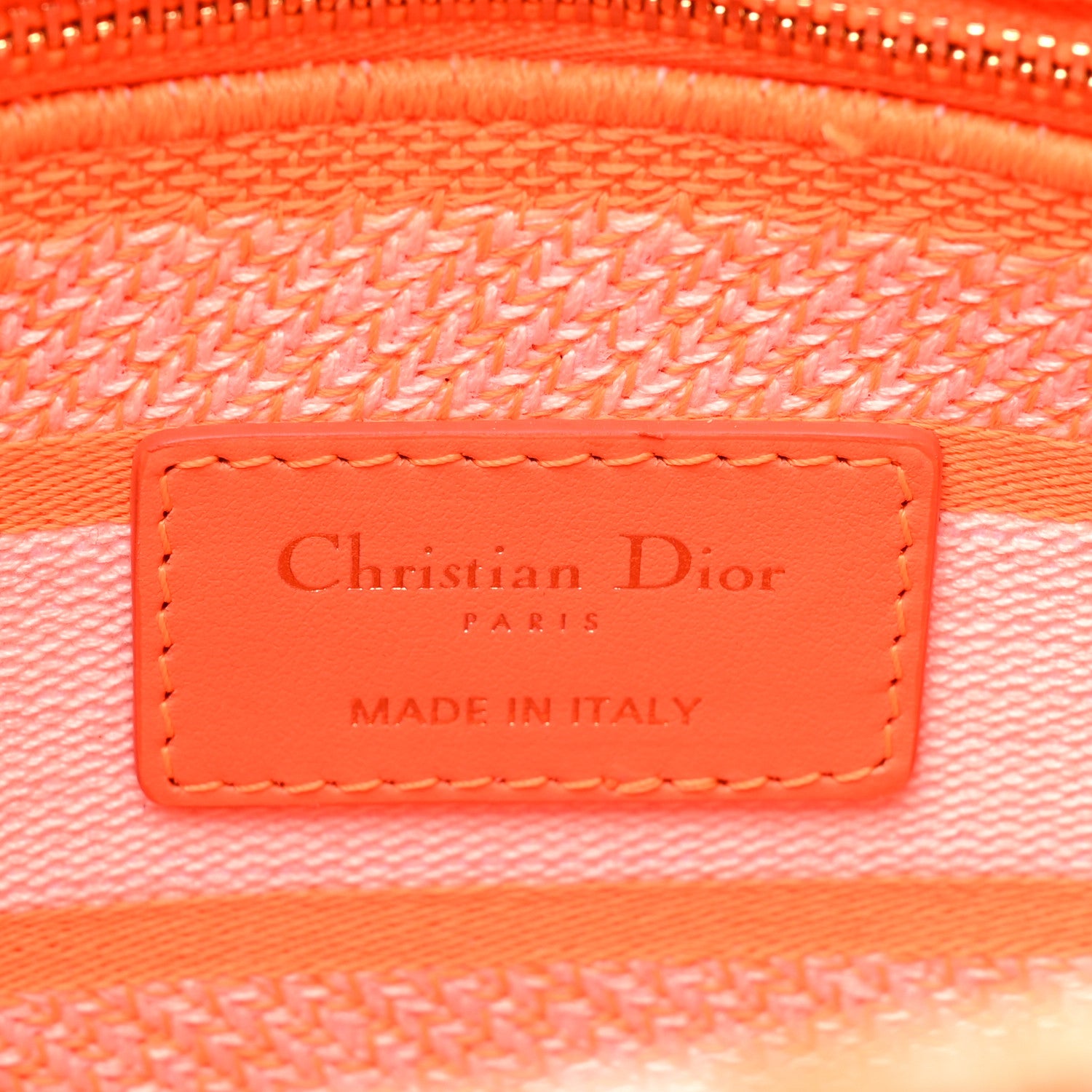 Christian Dior Canvas Toile De Jouy Reverse Embroidered Medium Lady D-Lite Fluorescent Orange 6 of 8