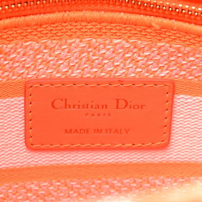 Christian Dior Canvas Toile De Jouy Reverse Embroidered Medium Lady D-Lite Fluorescent Orange 6 of 8