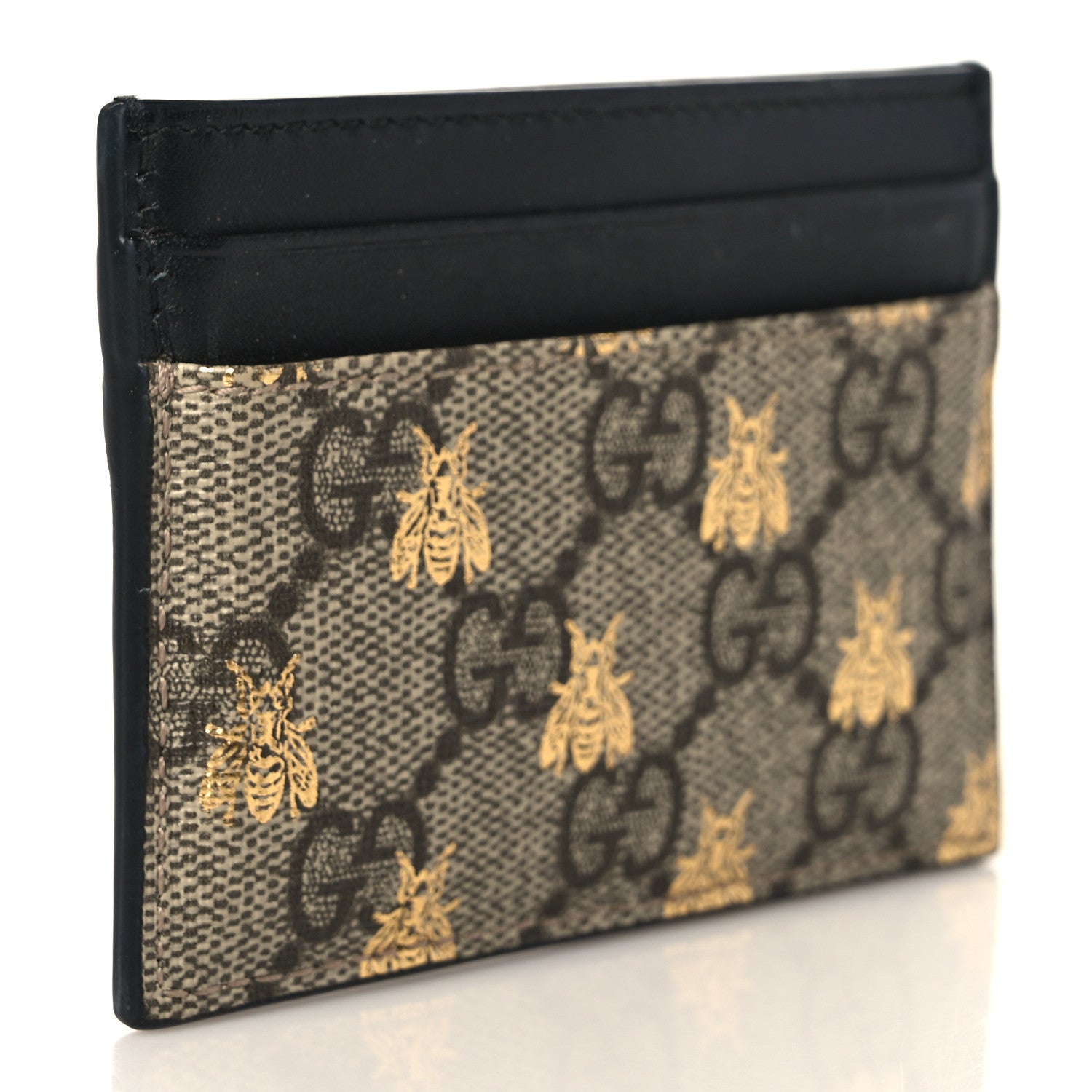 Gucci GG Supreme Monogram Bees Card Holder Black 3 of 6