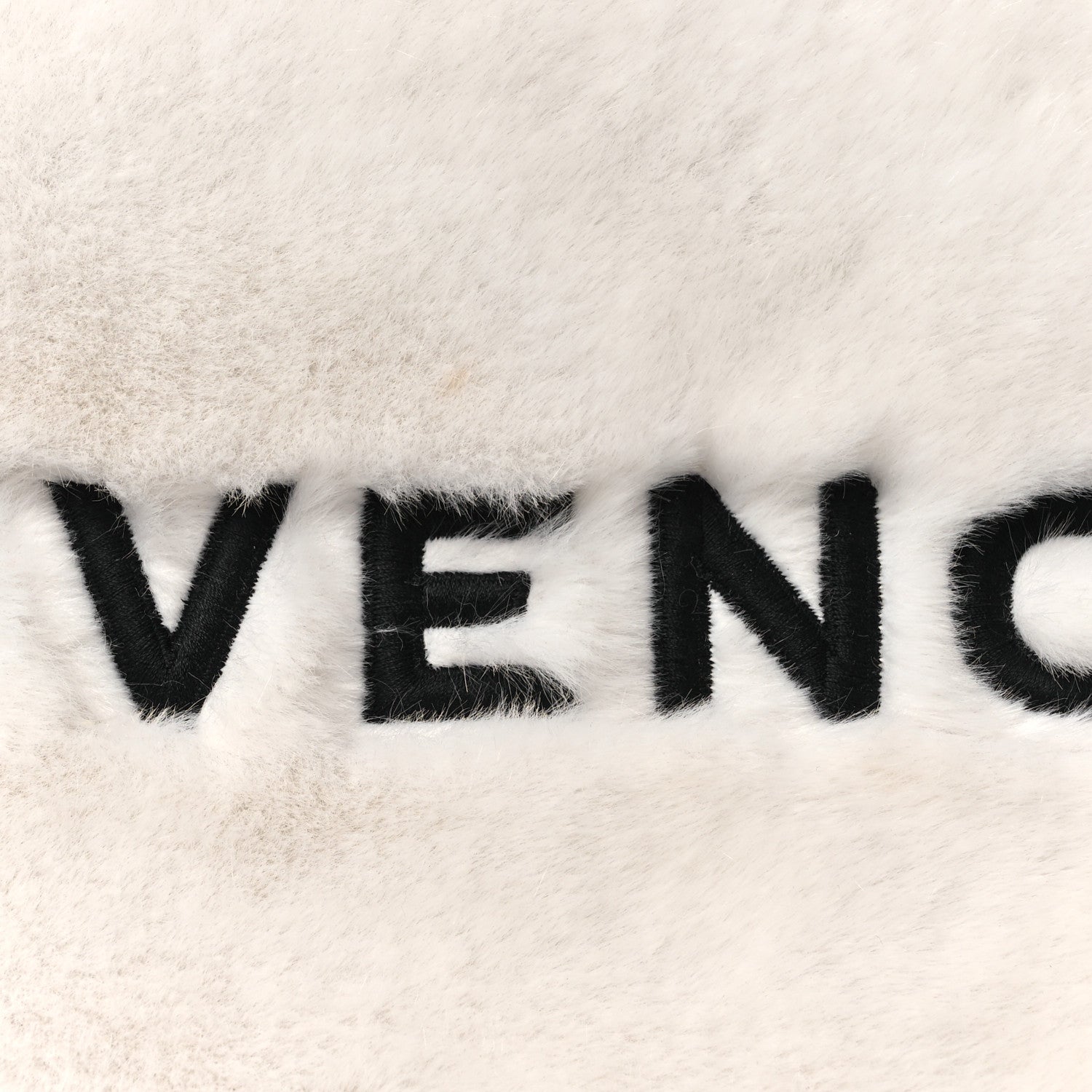 Givenchy Faux Fur Two Tone Large GV3 Pouch Wristlet Black White 8 of 10