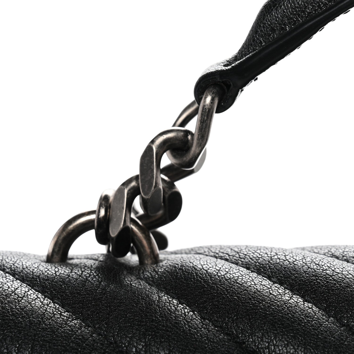 Saint Laurent Sheepskin Matelasse Chevron Monogram Large College Satchel Black 13 of 14