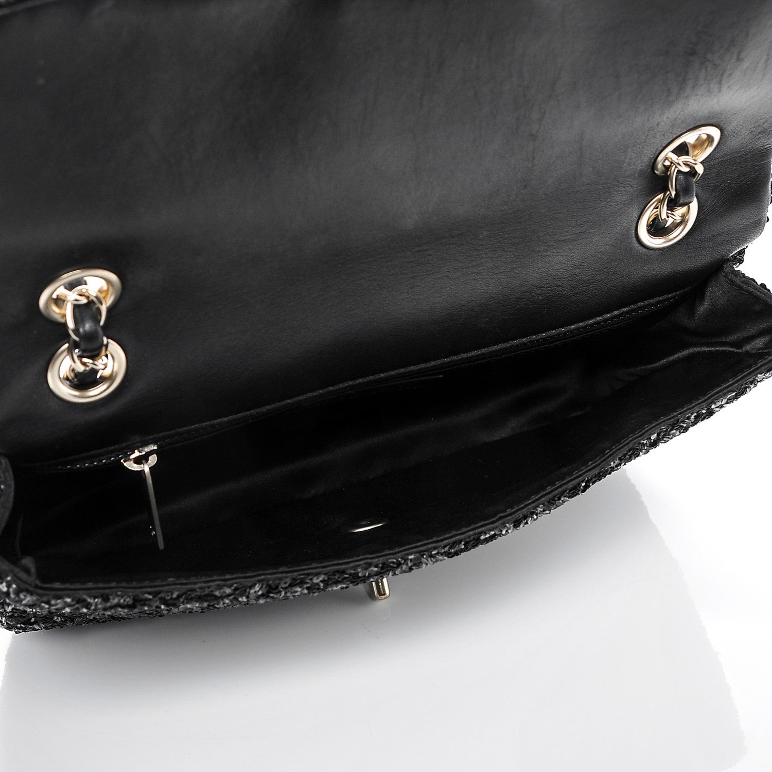 Chanel Sequin Embroidered Medium Flap Bag Black 5 of 7