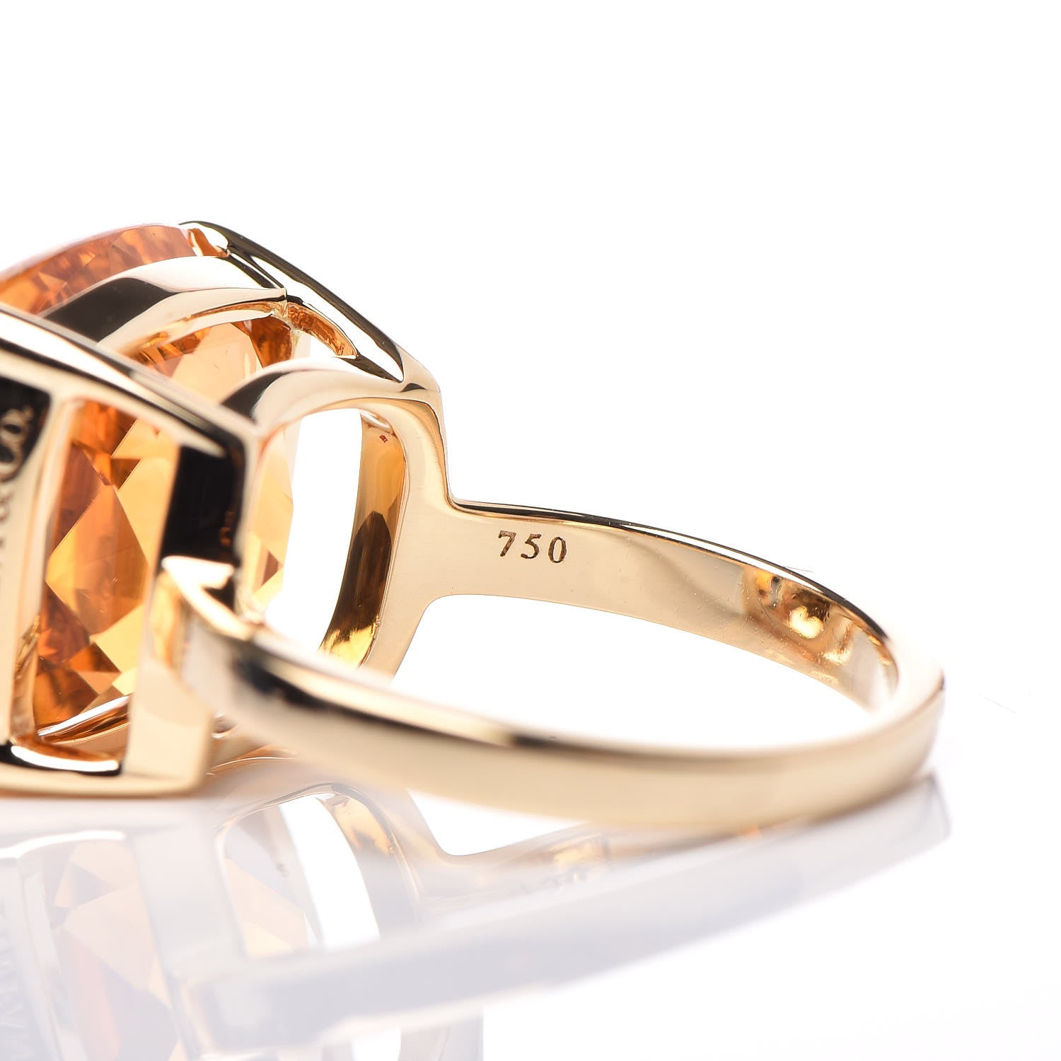 Tiffany 18K Yellow Gold Citrine Sparklers Cocktail Ring 53 6.25 7 of 8