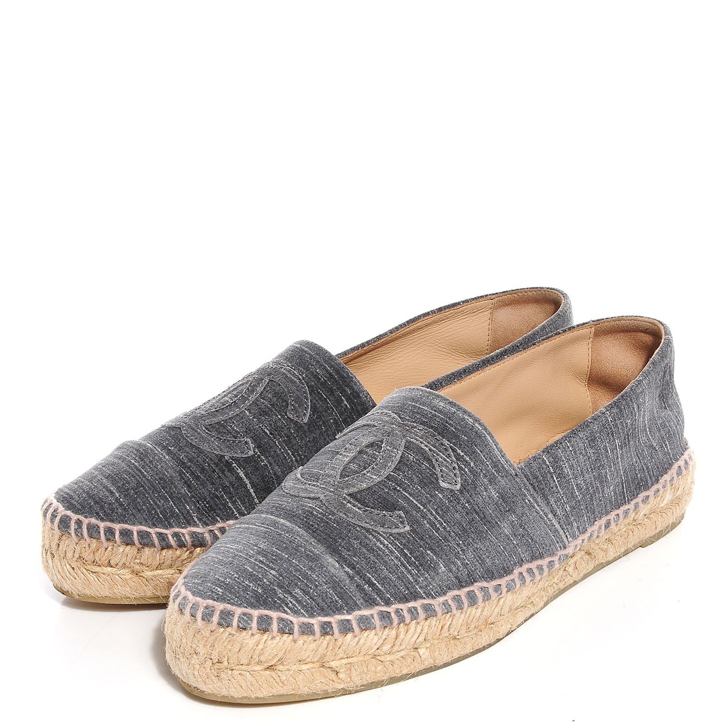 Striated Suede Espadrilles Dark Grey 37