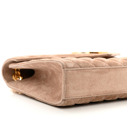 Saint Laurent Suede Mixed Matelasse Triquilt Medium Monogram Envelope Satchel Rosy Sand 8 of 9