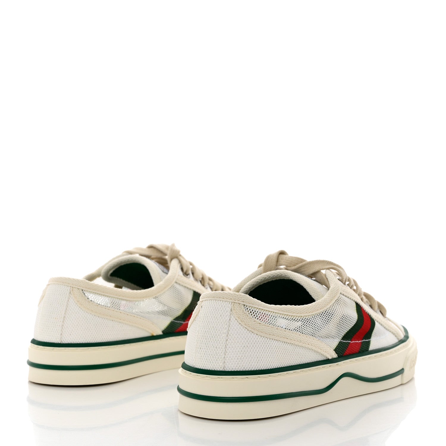 Gucci Mesh Web Womens 1977 Tennis Sneakers 35 Great White Mystic White 4 of 8