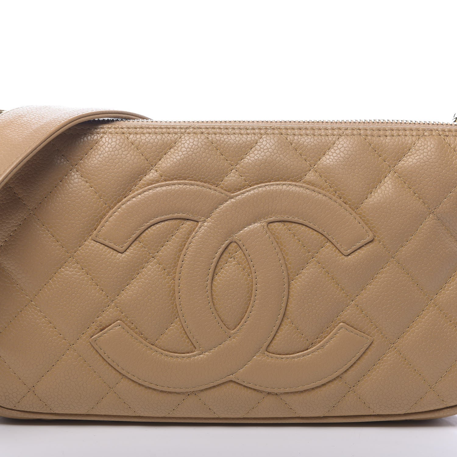Chanel Caviar Quilted Timeless CC Shoulder Bag Beige 10 of 15