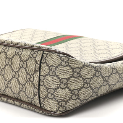 Gucci Tender GG Supreme Monogram Textured Dollar Calfskin Ophidia Messenger Bag Beige Ebony Dark Brown 9 of 9