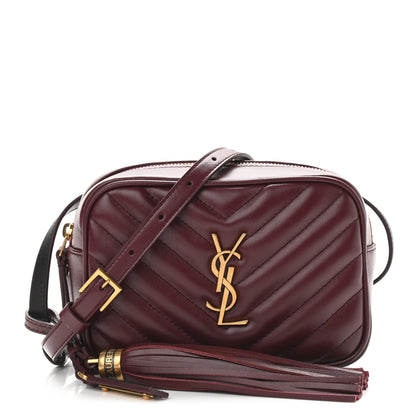 Saint Laurent Calfskin Matelasse Monogram Lou Belt Bag Dark Legion Red 1 of 8