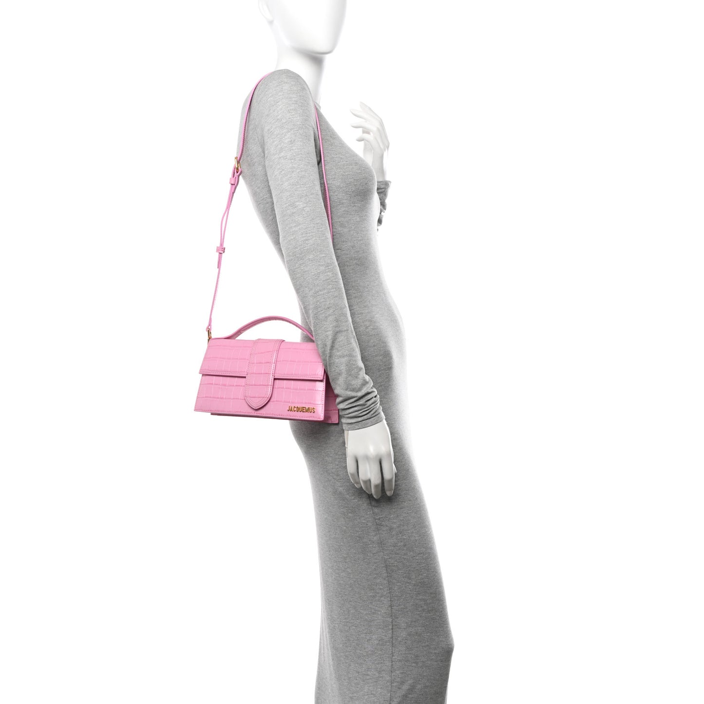 Calfskin Crocodile Embossed Le Grand Bambino Pink