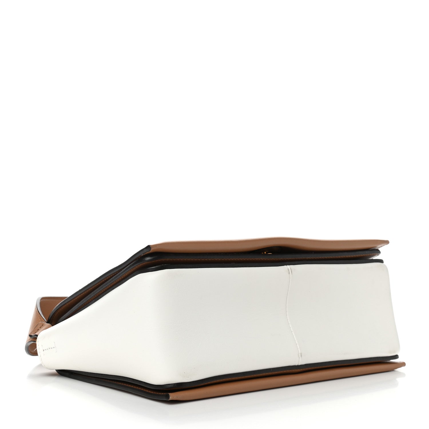 Celine Shiny Smooth Calfskin Medium Frame Shoulder Bag Tan Optic White 4 of 11