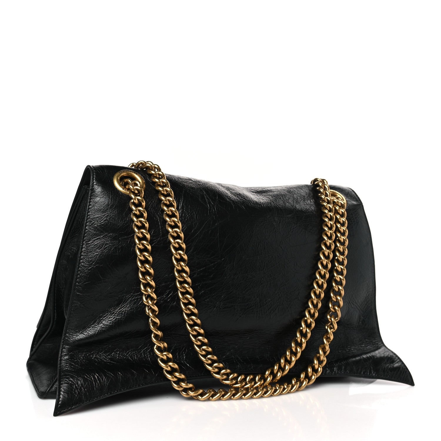 Balenciaga Crushed Calfskin Large Crush Chain Bag Black 3 of 8
