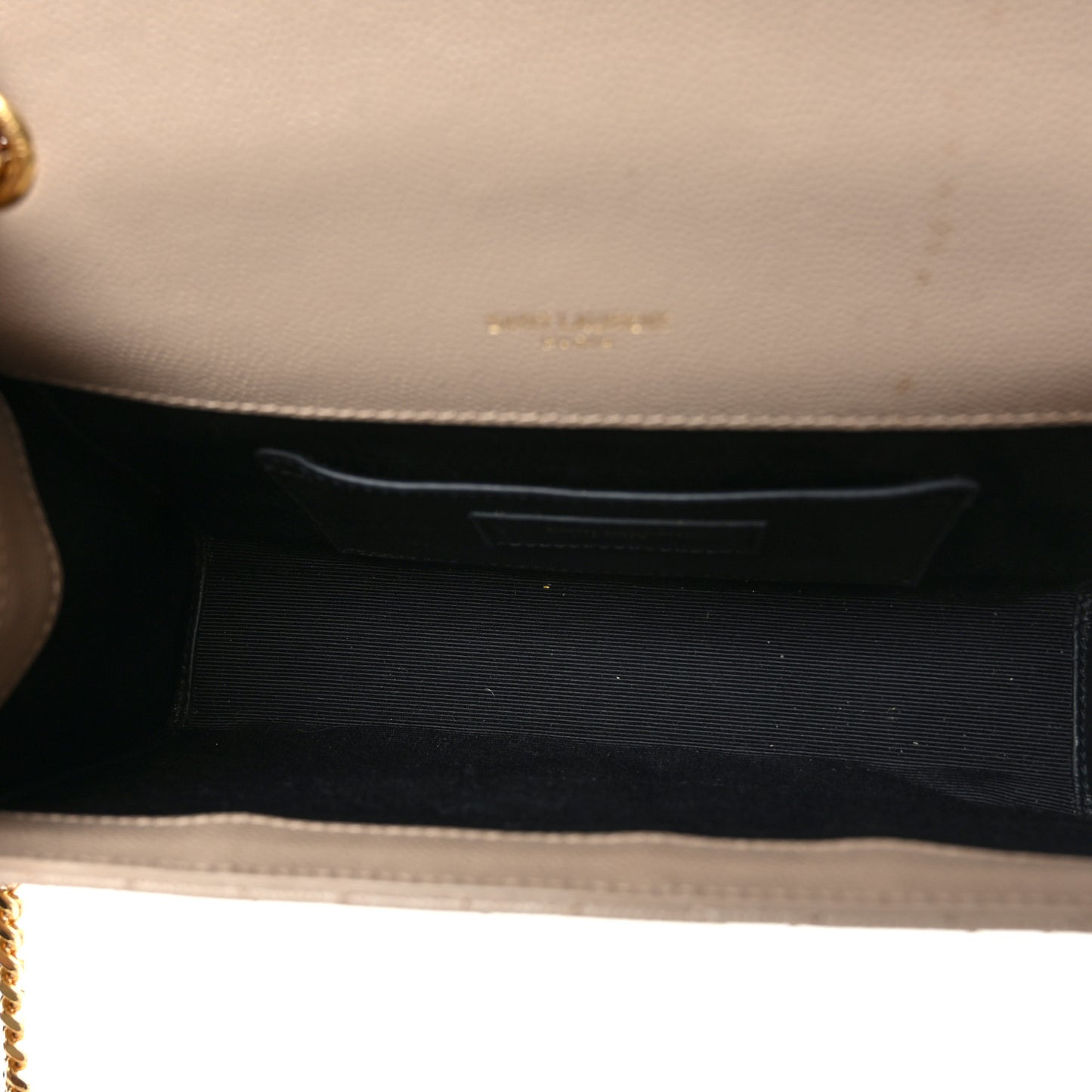 Grain De Poudre Textured Mixed Matelasse Triquilt Small Monogram Satchel Dark Beige