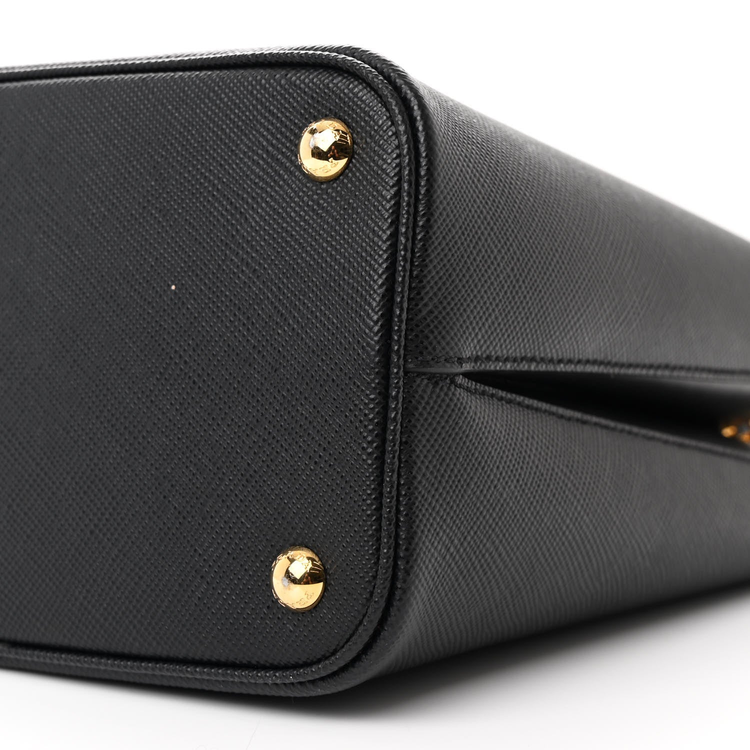 Prada Saffiano Cuir Medium Panier Bucket Bag Black Fuoco 11 of 11