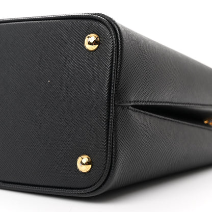 Prada Saffiano Cuir Medium Panier Bucket Bag Black Fuoco 11 of 11