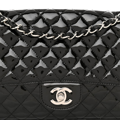 Chanel Patent Quilted Secret Label Medium Flap Black 8 of 11