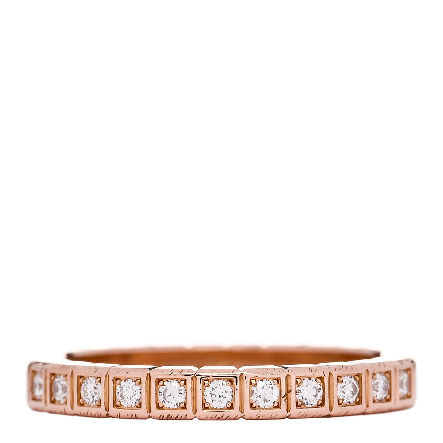 18K Rose Gold Diamond Ice Cube Half Set Band Ring 50 5.25