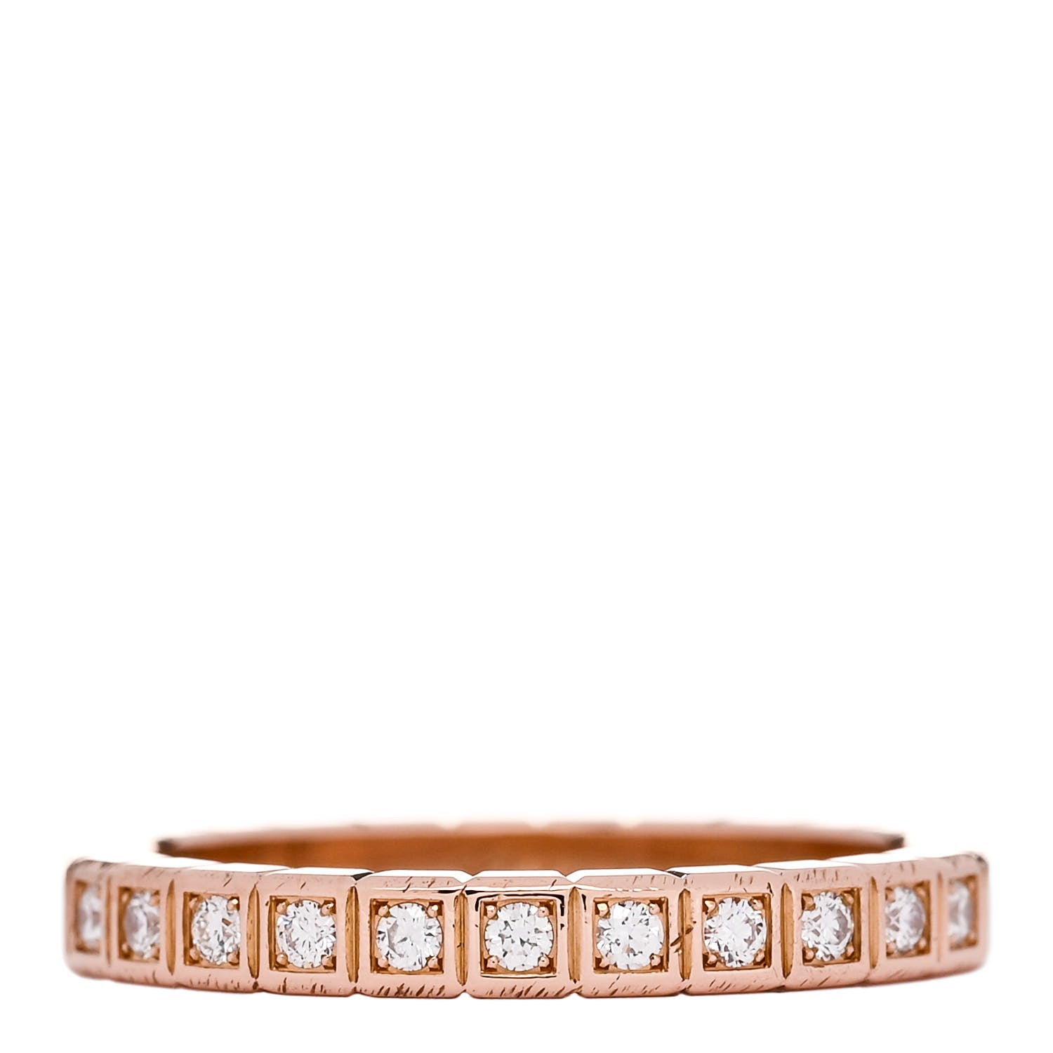 Chopard 18K Rose Gold Diamond Ice Cube Half Set Band Ring 50 5.25 1 of 6