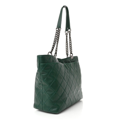 Chanel Calfskin Quilted Large Shopping In Chains Tote Green 3 of 12