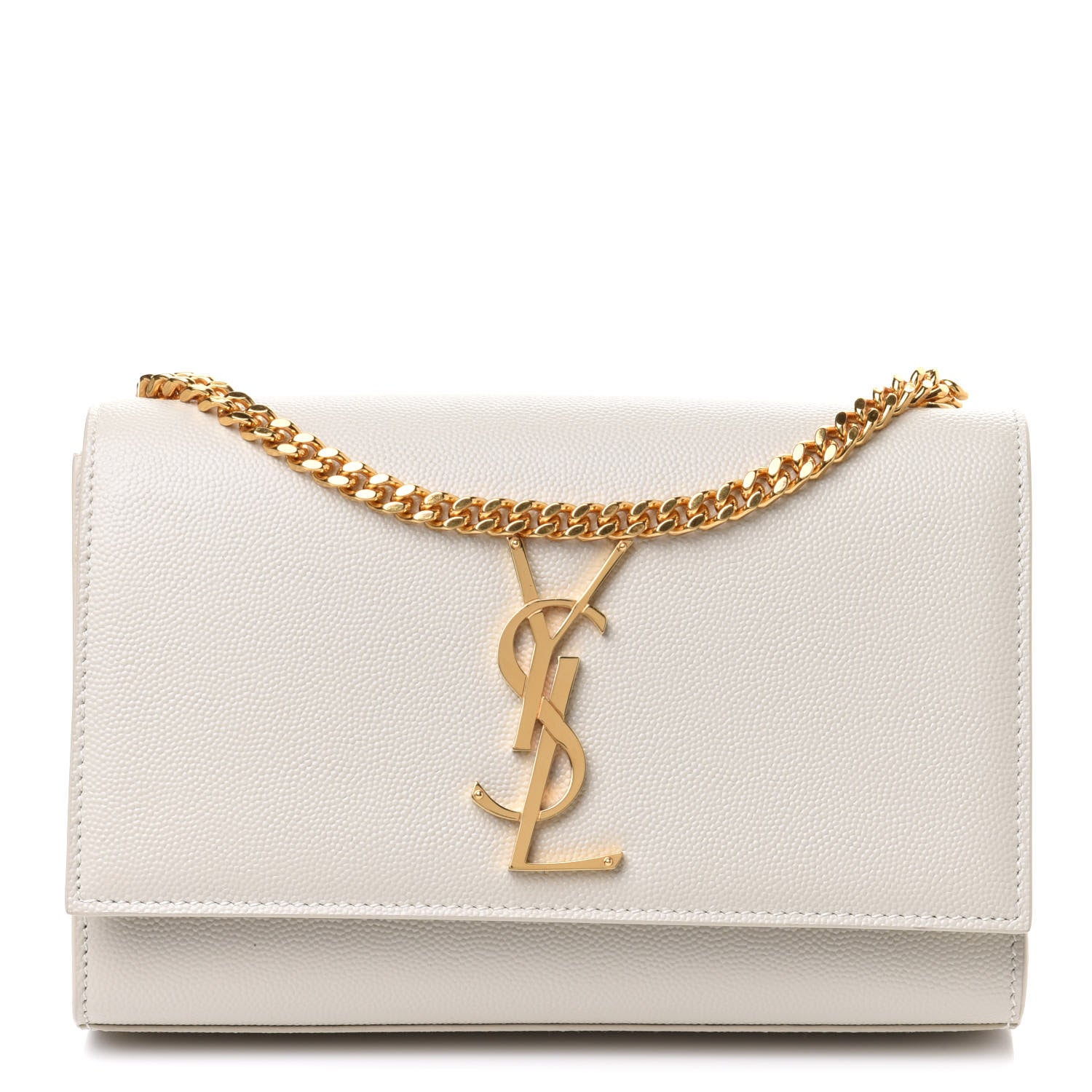 Saint Laurent Grain De Poudre Small Monogram Kate Satchel Crema Soft 1 of 12