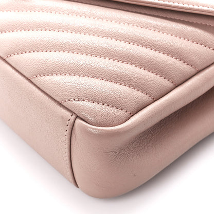 Saint Laurent Sheepskin Matelasse Chevron Monogram Medium College Bag Rose Poudre 12 of 13