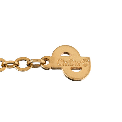 Christian Dior Crystal Heart Necklace Gold 5 of 5