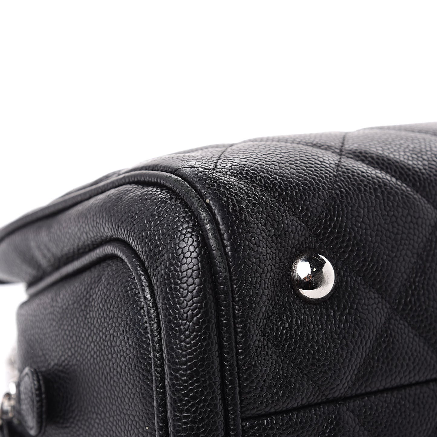 Caviar Quilted Tote Black