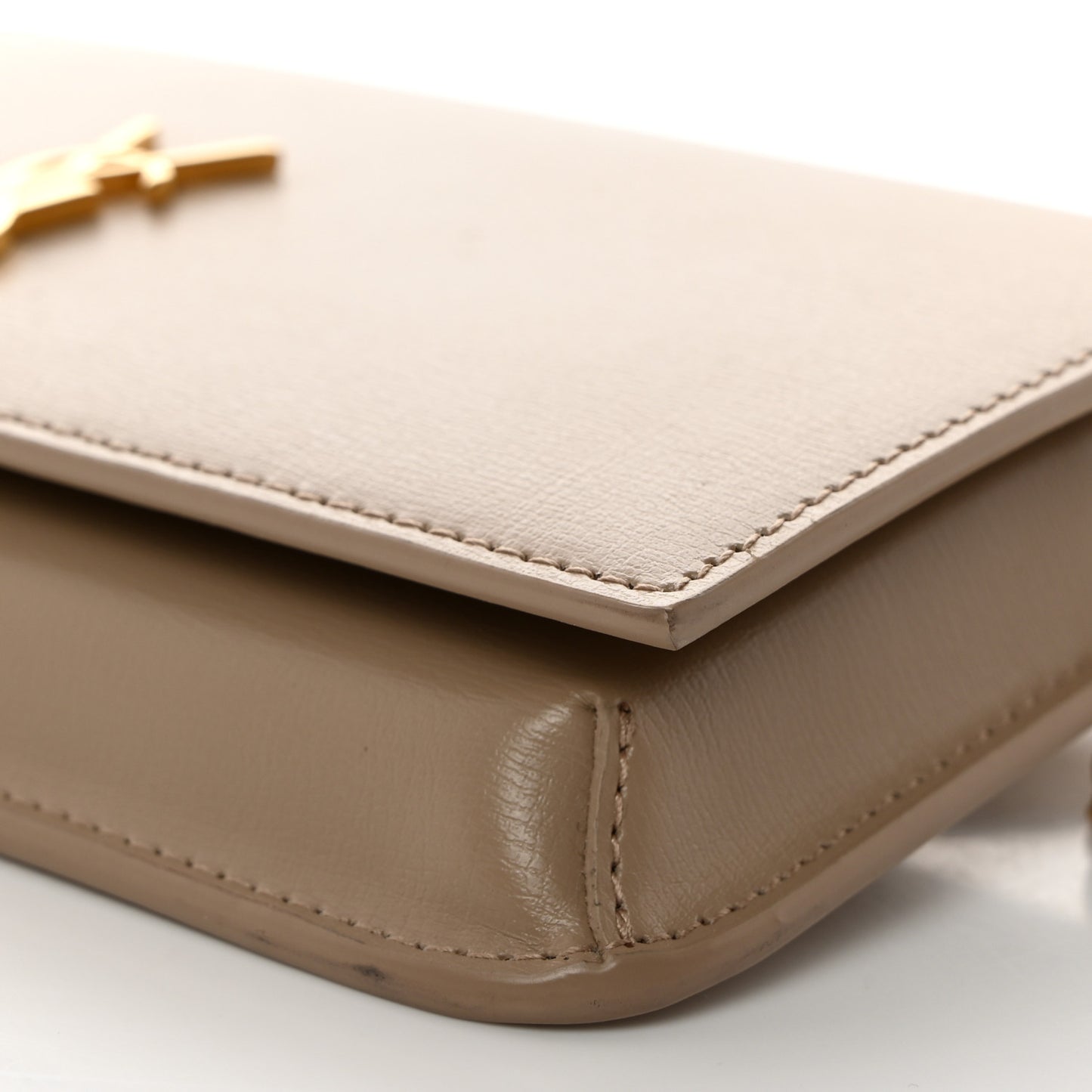 Smooth Calfskin Monogram Phone Holder Crossbody Dark Beige