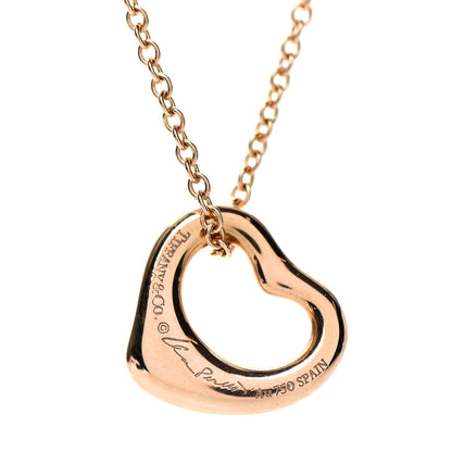 Tiffany 18K Rose Gold 11mm Elsa Peretti Open Heart Pendant Necklace 8 of 8
