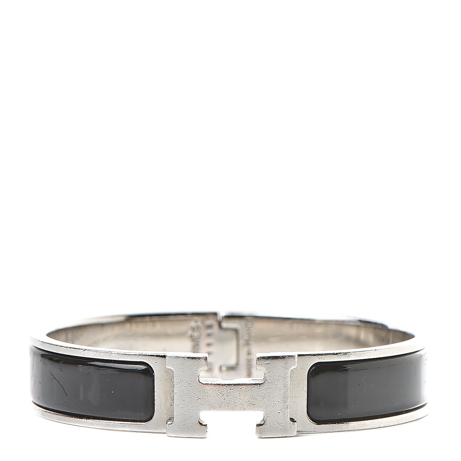Hermes Enamel Narrow Clic Clac H Bracelet PM Black 1 of 7