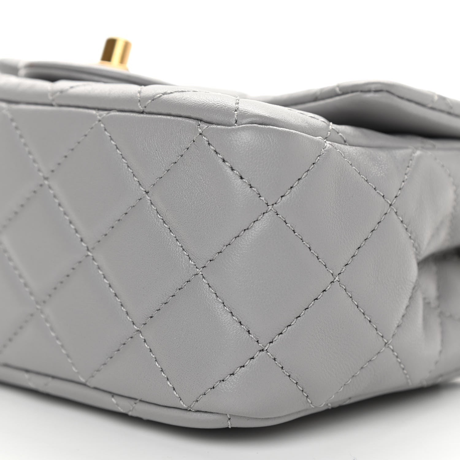 Chanel Lambskin Quilted Mini Pearl Crush Flap Light Grey 9 of 9