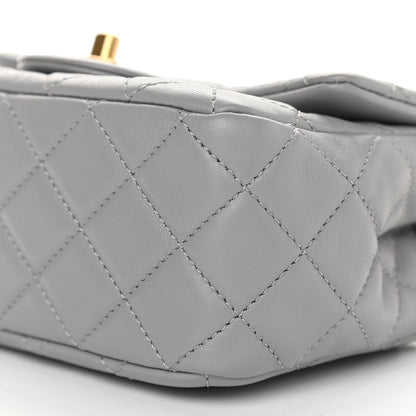 Chanel Lambskin Quilted Mini Pearl Crush Flap Light Grey 9 of 9
