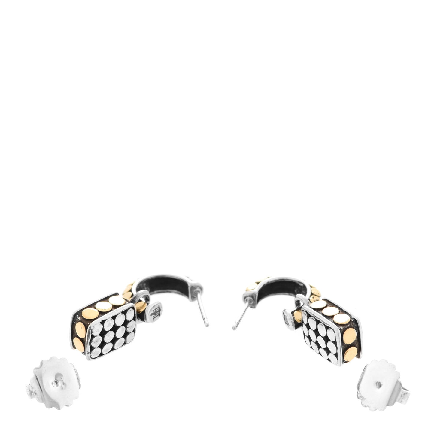 Sterling Silver 18K Yellow Gold Jaisalmer Dot Hoop Earrings
