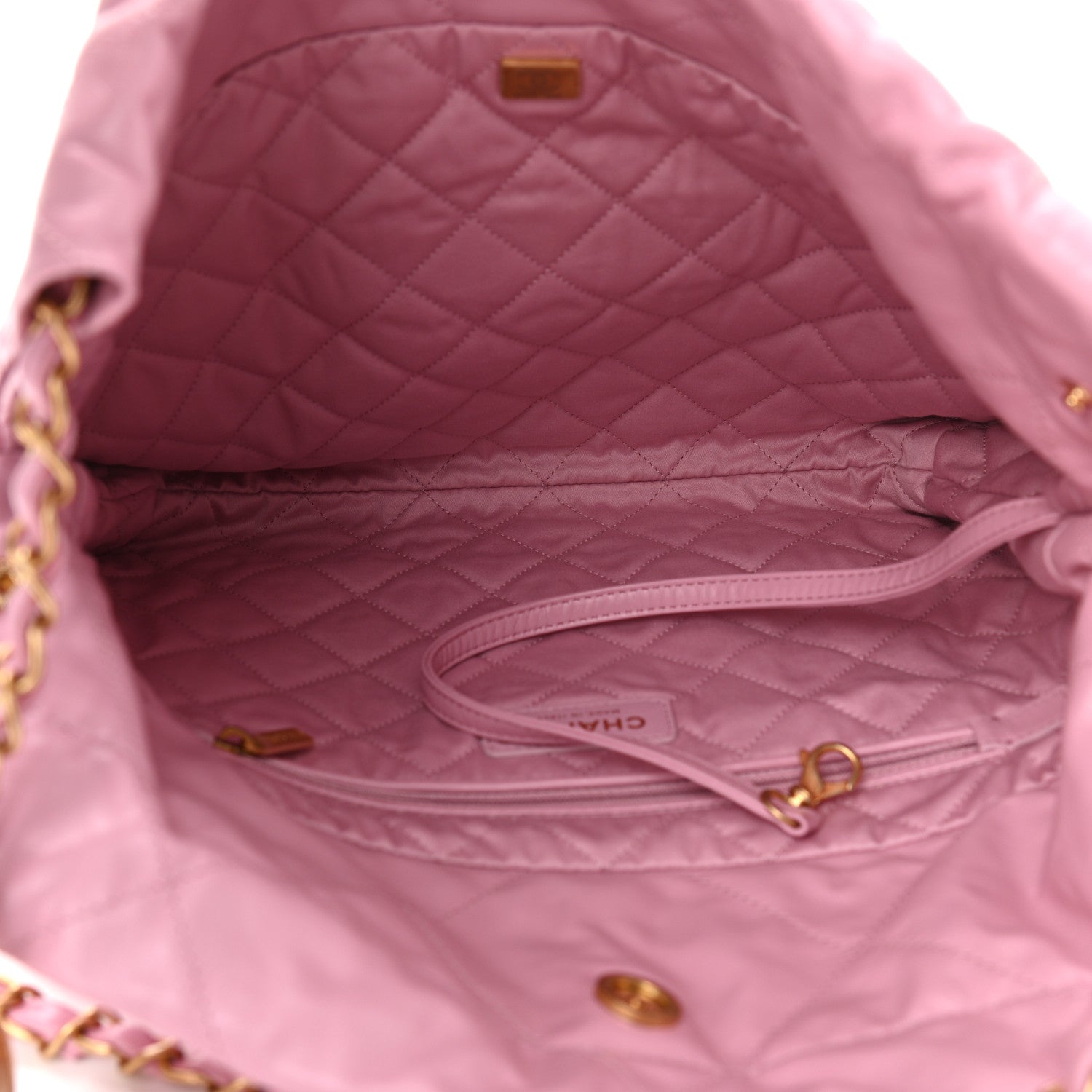 Chanel Shiny Calfskin Quilted Small Chanel 22 Pink 6 of 11