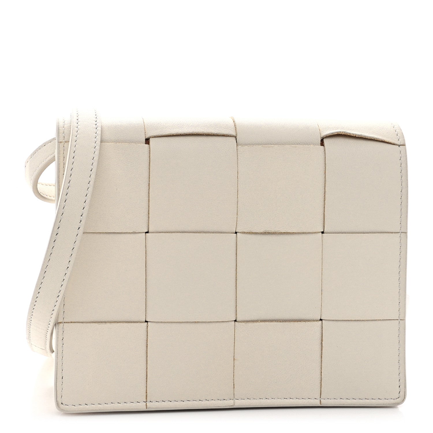 Bottega Veneta Lambskin Maxi Intrecciato Mini Cassette Crossbody Bag Plaster 1 of 12