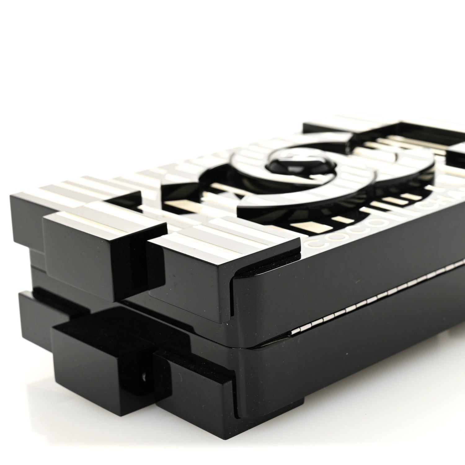 Chanel Plexiglass Barcode Boy Brick Lego Clutch Black 3 of 10