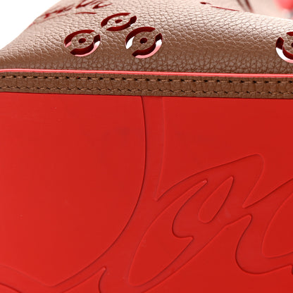 Christian Louboutin Calfskin Loubinthesky Small Perforated Cabarock Spikes Tote Biscotto 10 of 10
